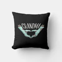 Grandma Zombie Hand Heart Halloween Costume Family Throw Pillow