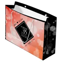 Elegant 35th Coral Wedding Anniversary Celebration Large Gift Bag