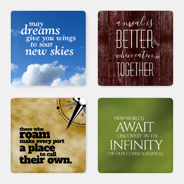 Inspirational Motivational Words of Wisdom (II) Coaster Set