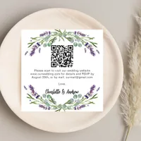 Lavender greenery QR code wedding RSVP Enclosure Card