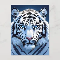 Blue eyed White Tiger | Saying hi Postcard