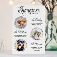 Pets Signature Drinks Custom 3 Photo Wedding Bar Foam Board