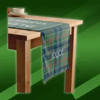 Timeless blue and green Tartan Monogram | Long Table Runner