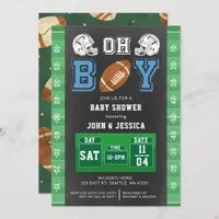 Oh Boy Super bowl Boy Football Baby Shower Invitation