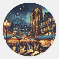 Strasbourg, France Christmas Market Classic Round Sticker