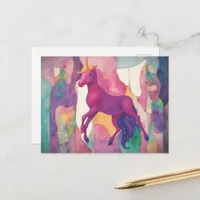 Pretty Purple Unicorn Postcard