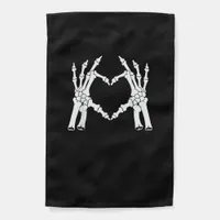 Halloween Skeleton Heart Hand Minimal Look Garden Flag