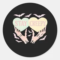 Creepy – Skeleton Hand Holding Hearts Sweet And Sp Classic Round Sticker