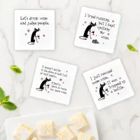 Popular Wine Quotes Cabernet Cat Coaster Set