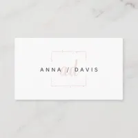 Minimalist Luxury Boutique Fashion Pink Logo Business Card