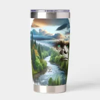 Double Exposure Bigfoot in Nature Personalized Insulated Tumbler