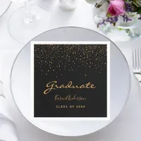 Graduation party 2025 graduate black gold napkins