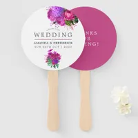 Vintage Fuchsia and Purple Shabby Wedding Favor Hand Fan