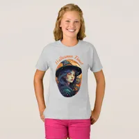 Cute Witch Design Kids' Halloween T-Shirt 