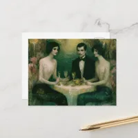 Gorgeous Vintage Mermaid Dinner Party Postcard