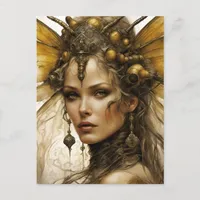 Steampunk Insect Woman  Postcard