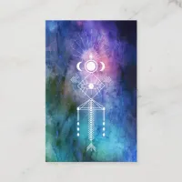 *~* Sacred Watercolor Aztec Shaman Tribal Primal Business Card