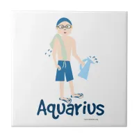 Aquarius Cute Water Bearer Symbol Tile