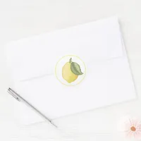 Simple Lemon Birthday Party Round Sticker