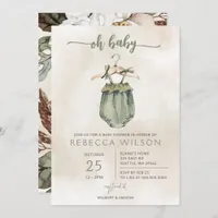 Oh Baby Gender Neutral Boho Baby Shower Invitation