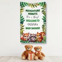 Adventure Awaits Woodland Fox Boy's Baby Shower Banner