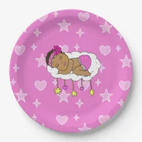 Magenta Girl's Baby Shower Paper Plates