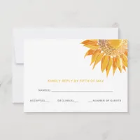 Modern Sunflowers Wedding rsvp