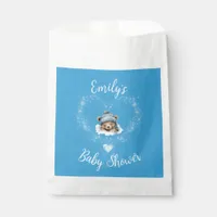 Snow Excited Blue Teddy Bear Baby Shower Favor Bag