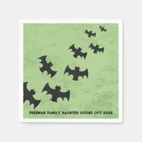 Spooky Flying Bats Halloween Party Napkins