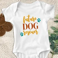 Retro Future Dog Rescuer Colorful Baby Bodysuit
