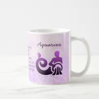 Zodiac Sign Aquarius Purple Astrology Symbol Coffee Mug
