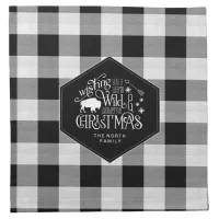 Wild Wonderful Christmas Black Buffalo Plaid ID604 Cloth Napkin