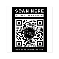Business Logo Qr Code Scan Me Maintenance Manual Rubber Stamp