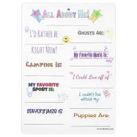 All About Me Customize it Clipboard