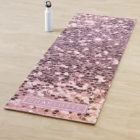 Pink Chunky Glitter Monogram Yoga Mat