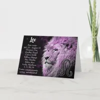 Horoscope Sign Leo Happy Birthday Card