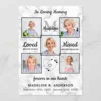 Elegant 5 Photo Order Of Service Memorial Funeral Program