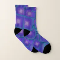 Geometric Harmony in Blues and Purples Socks