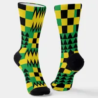 Jamaican Flag Colored Geometric Patterned Socks