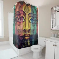 Egyptian goddess beautiful painting shower curtain