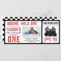 Monster Trucks 1st Birthday Ticket Invitation