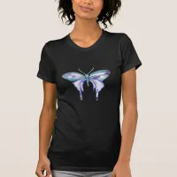 watercolor aqua blue purple butterfly T-Shirt