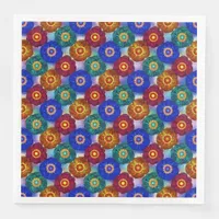 Stained Glass Abstract Red Green Blue Orange Paper Dinner Napkins