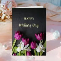 Mother's Day with Flower Folded Foil Greeting Card