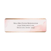 RETURN ADDRESS | Modern Pink Watercolor Splash Label