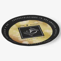 Elegant 50th Golden Wedding Anniversary Paper Plates