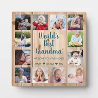 World's Best Grandma Grandkids 12 Photo Collage  Plaque