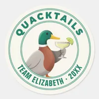 Quacktails Team Bride Lake Bachelorette Weekend Classic Round Sticker
