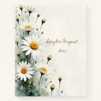 Daisy Floral Botanical Watercolor Style Diary or Notebook