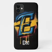 Personalized Name Bold Graffiti Initial "E" iPhone 11 Case